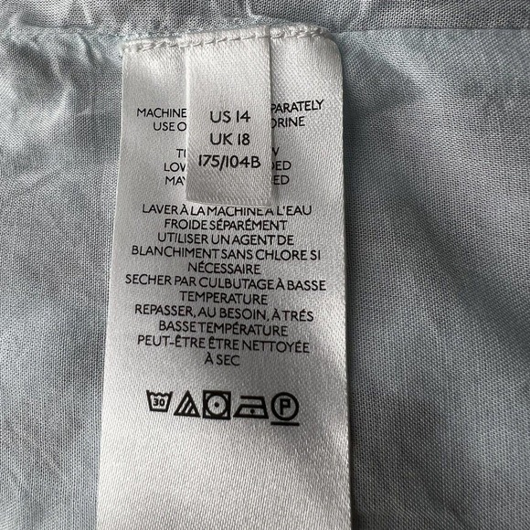 Anthropologie Lavinia White Blue Floral Embroidered Long Sleeve Shirtdress NWT - Picture 11 of 16